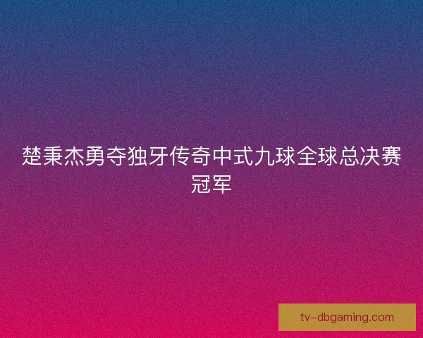 楚秉杰勇夺独牙传奇中式九球全球总决赛冠军